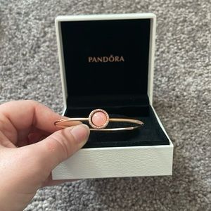 Rose plated pandora small bangle